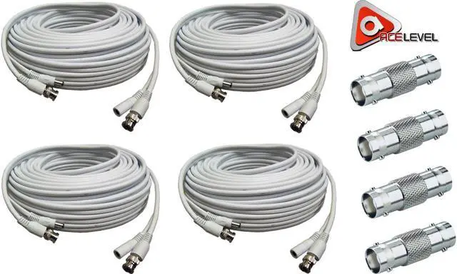 Main image of ACELEVEL 4PK RG59 PREMIUM UL LISTED 100FT CAB FOR SDI QSEE SYSTEMS WHITE COLOR - OEM