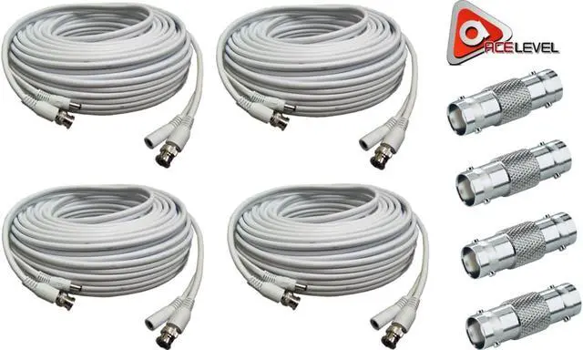 Main image of ACELEVEL 4PK RG59 PREMIUM UL LISTED 100FT CAB FOR SDI ZMODO SYSTEMS WHITE COLOR