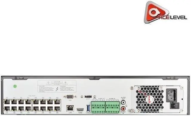 Alt view image 2 of 2 - AceLevel 32 Channel NVR: 16xPoE, 8xSATA up to 6TB Each, 4 Channel Playback, 3MP@30fps, 2U Case, ONVIF, 18 Users Online