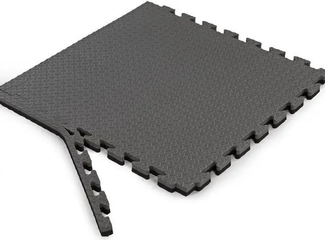 Alt view image 2 of 7 - Xspec 1" Extra Thick Reversible EVA Foam Gym Mats 12 pcs 48 Sq Ft, Black & Grey