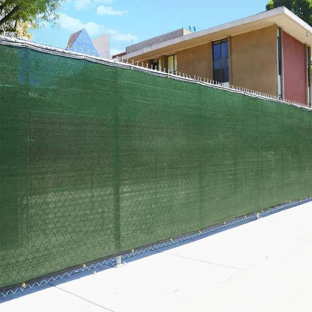 Alt view image 5 of 6 - 6' x 50' Fence Windscreen Privacy Screen Shade Cover Fabric Mesh Tarp, Green
