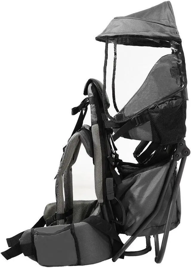 Alt view image 3 of 7 - ClevrPlus CC Hiking Child Carrier Baby Backpack Camping for Toddler Kid, Grey