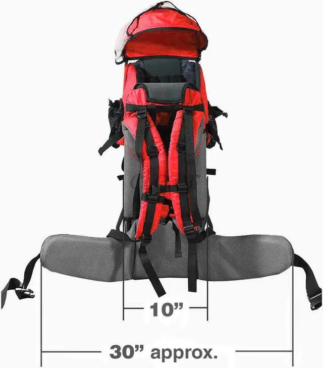 Alt view image 6 of 7 - ClevrPlus CC Hiking Child Carrier Baby Backpack Camping for Toddler Kid, Red