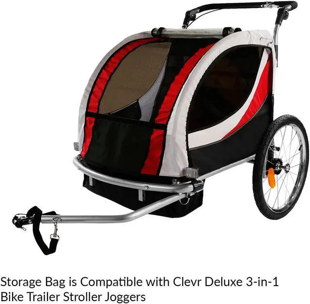 Alt view image 5 of 5 - Clevr Bike Trailer Storage Cup Holder Bag Black