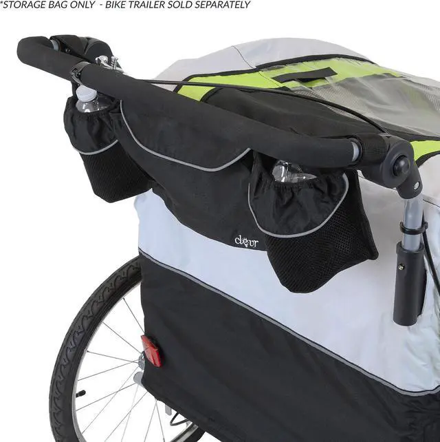 Alt view image 2 of 5 - Clevr Bike Trailer Storage Cup Holder Bag Black
