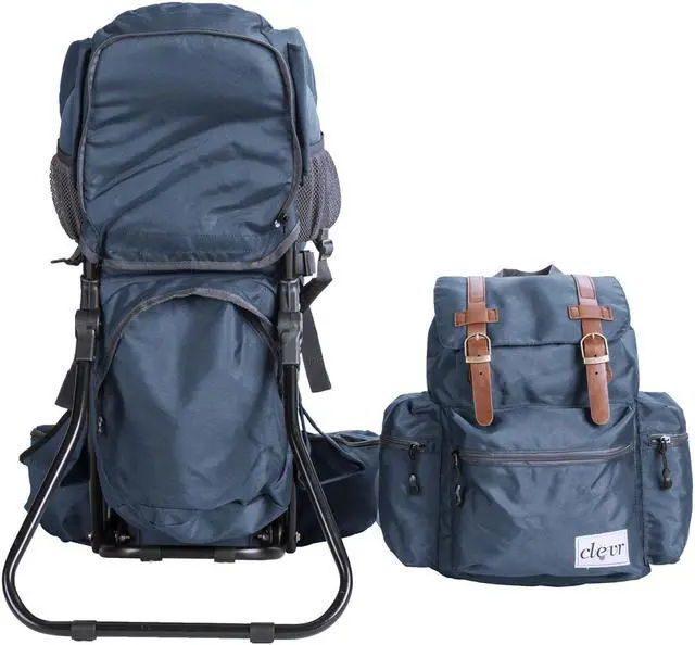 Alt view image 5 of 6 - ClevrPlus Baby Hiking Child Carrier Backpack Camping with Detachable Bag, Blue