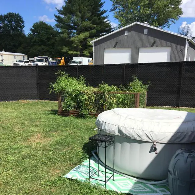 Alt view image 3 of 7 - 6' x 50' Black Fence Privacy Screen, Backyard Fabric Mesh Tarp Garden Windscreen