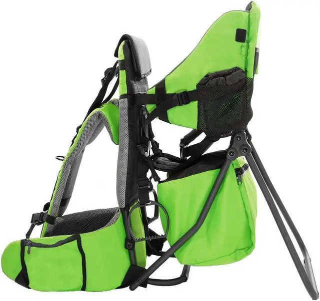 Alt view image 3 of 7 - ClevrPlus CC Hiking Child Carrier Baby Backpack Camping for Toddler Kid, Green