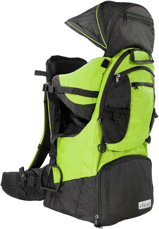 Alt view image 3 of 7 - ClevrPlus Deluxe Outdoor Child Backpack Baby Carrier Light Outdoor Hiking, Green