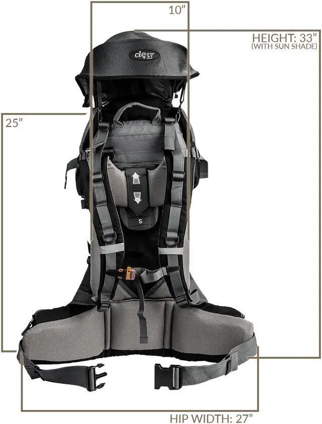 Alt view image 13 of 13 - ClevrPlus Canyonero Baby Backpack Kid Toddler Camping Hiking Child Carrier Black