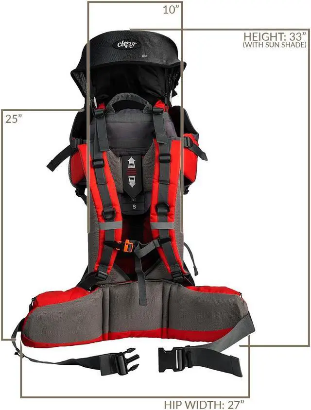 Alt view image 7 of 7 - ClevrPlus Canyonero Baby Backpack Kid Toddler Camping Hiking Child Carrier Red