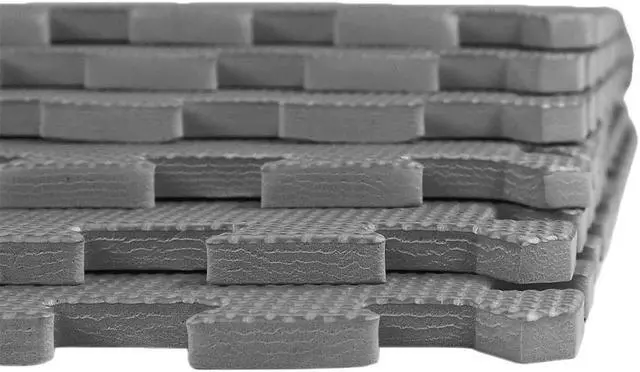 Alt view image 3 of 7 - Xspec 3/8" Thick 100 Sq Ft EVA Foam Floor Exercise Gym Mats, Charcoal Grey
