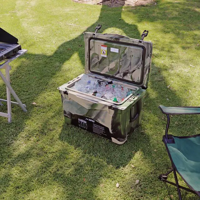 Alt view image 13 of 14 - Xspec 60 Quart Roto Molded High Performance Ice Chest Outdoor Cooler, Camouflage