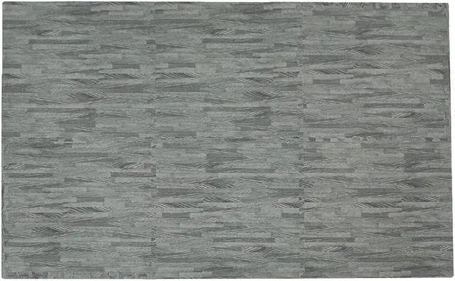Alt view image 5 of 7 - 100 SqFt 3/8" EVA Sea Haze Grey Wood Grain Foam Mat Interlocking 2'X2' 25pcs