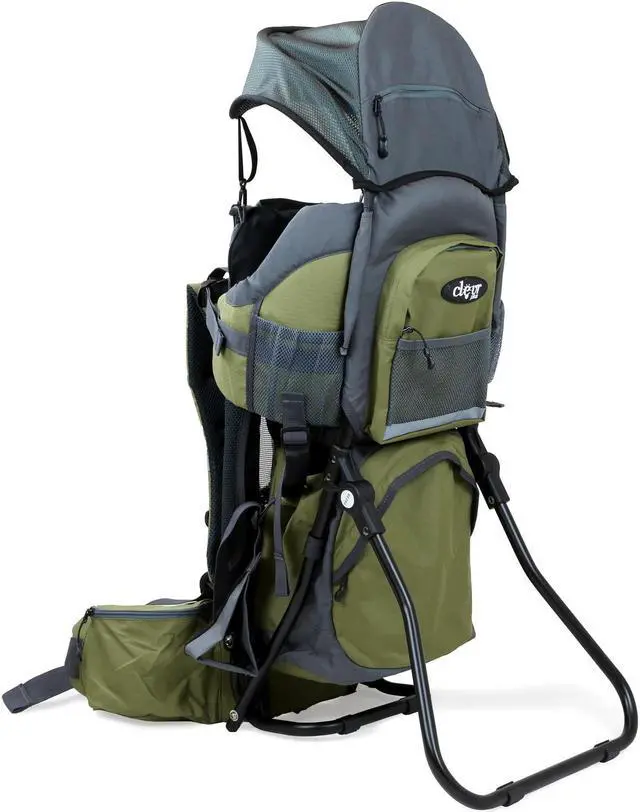 Alt view image 6 of 7 - ClevrPlus Canyonero Baby Backpack Kid Toddler Camping Hiking Child Carrier Green