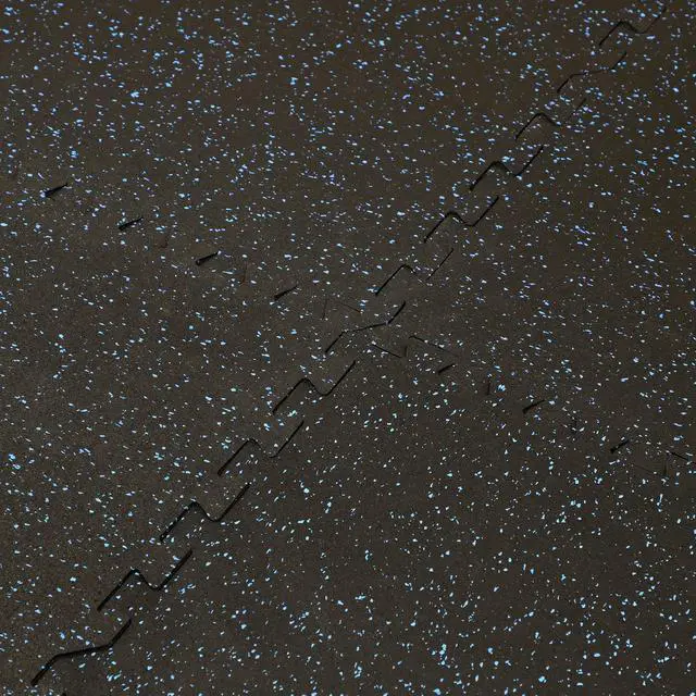 Alt view image 5 of 7 - Xspec 1/2" Thick 48 Sq Ft Rubber Top EVA Foam Home Gym Mats 12 pcs, Blue Black