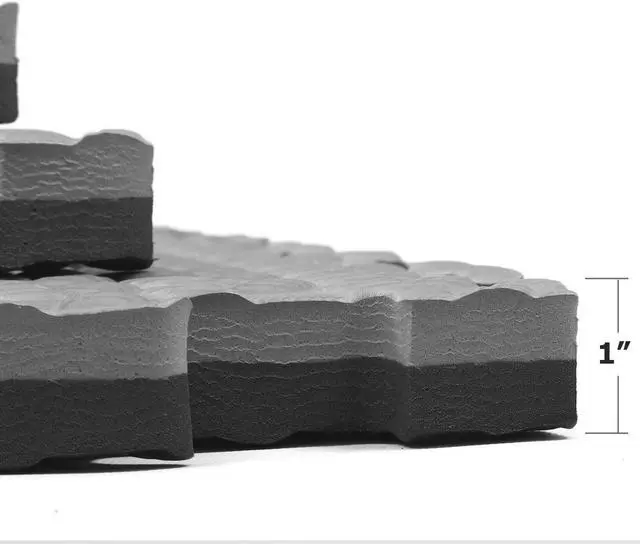 Alt view image 3 of 7 - Xspec 1" Extra Thick Reversible EVA Foam Gym Mats 12 pcs 48 Sq Ft, Black & Grey