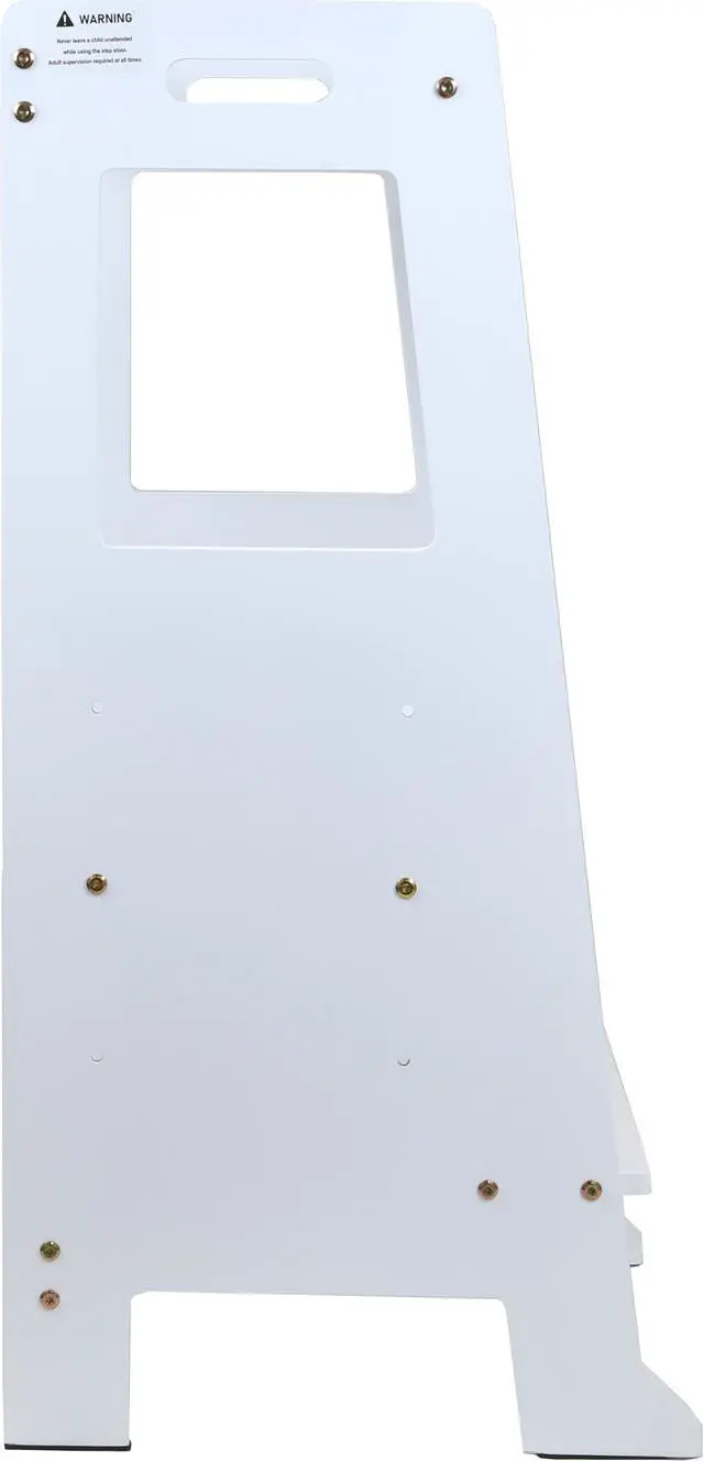 Alt view image 7 of 7 - Height Adjustable Kids Kitchen Step Stool with Magnetic Activity Board (White)