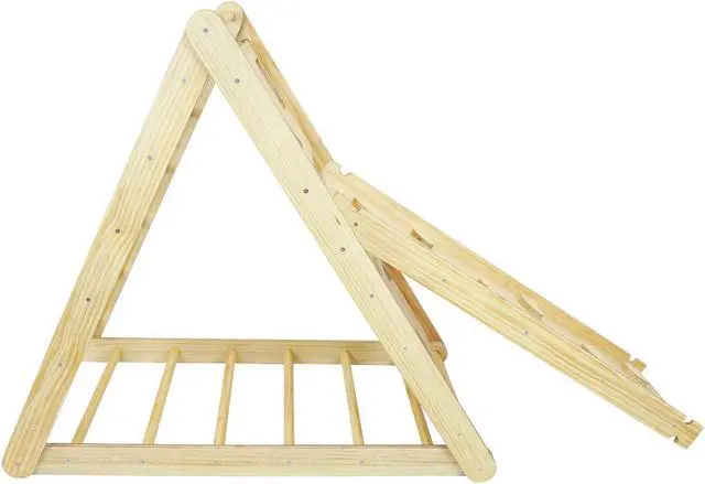 Alt view image 5 of 8 - XL Wooden Triangle Climber with Reversible Climbing Ramp/Slide for Kids Toddlers
