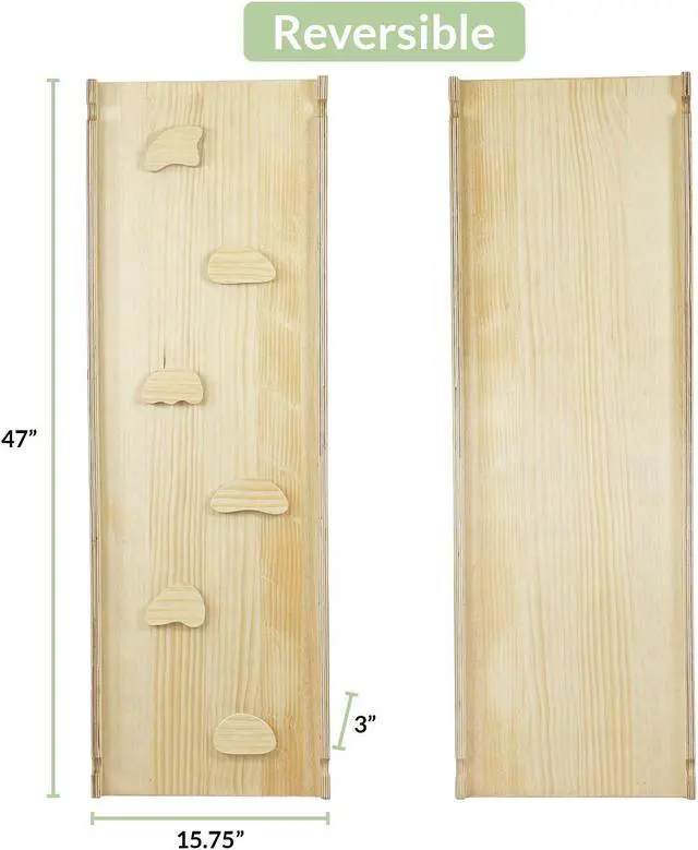 Alt view image 6 of 8 - XL Wooden Triangle Climber with Reversible Climbing Ramp/Slide for Kids Toddlers