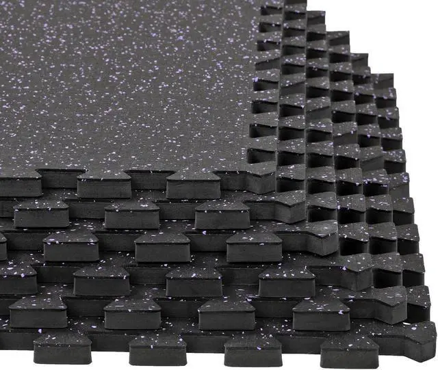 Alt view image 5 of 7 - Xspec 1/2" Thick 48 Sq Ft Rubber Top EVA Foam Home Gym Mats 12 pcs, Purple Black