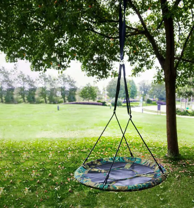 Alt view image 7 of 7 - Clevr 7 Ft. Trampoline Bounce Jump Safety Enclosure Net W/ Spring Pad Blue