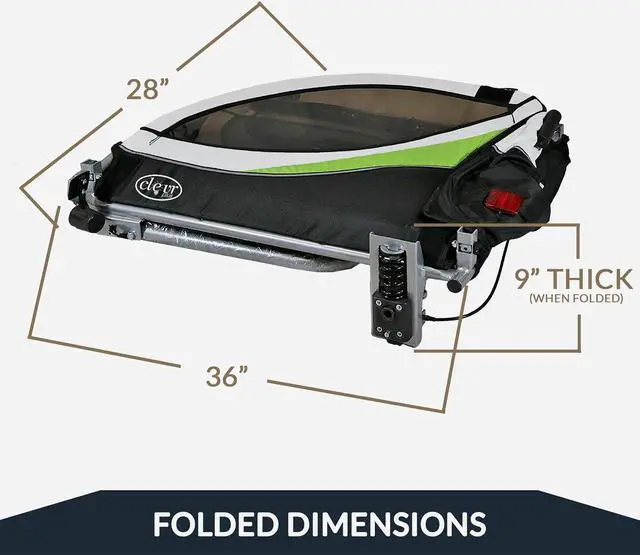 Alt view image 5 of 7 - ClevrPlus Deluxe 3-in-1 Double Seat Bike Trailer Stroller Jogger for Kids, Green
