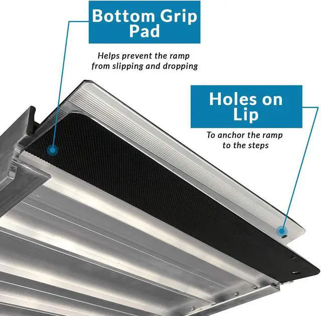 Alt view image 5 of 7 - AllCure 6' (72" x 31") Non-Skid Aluminum Foldable Wheelchair Loading Ramp