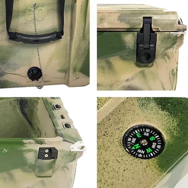 Alt view image 11 of 14 - Xspec 60 Quart Roto Molded High Performance Ice Chest Outdoor Cooler, Camouflage