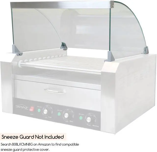 Alt view image 6 of 7 - Commercial Hot Dog Machine 11 Roller and 30 Hotdog Grill Cooker with Bun Warmer