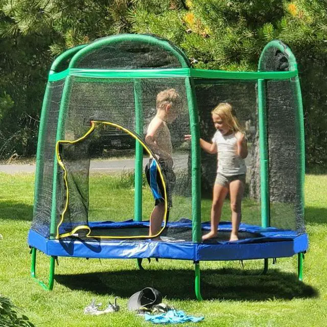 Main image of Clevr 7 Ft. Trampoline Bounce Jump Safety Enclosure Net W/ Spring Pad Outdoor
