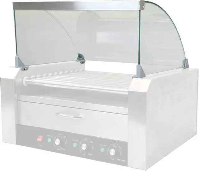 Main image of PartyHut Hotdog Roller Sneeze Guard for 11 Roller Commercial Machine Clear Cover