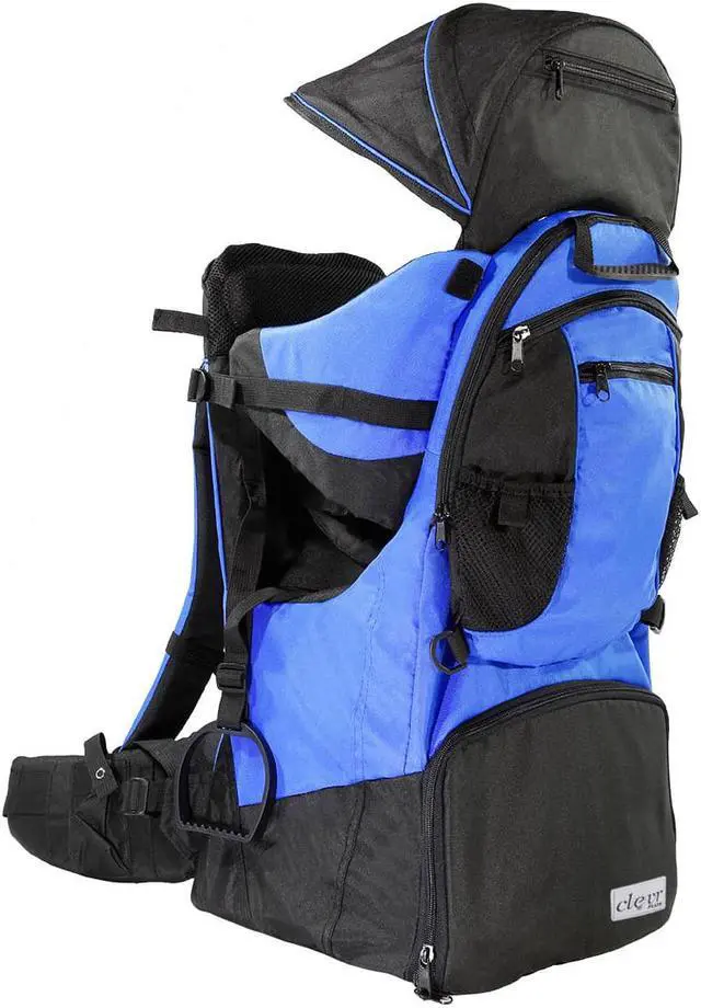 Alt view image 2 of 7 - ClevrPlus Deluxe Outdoor Child Backpack Baby Carrier Light Outdoor Hiking, Blue