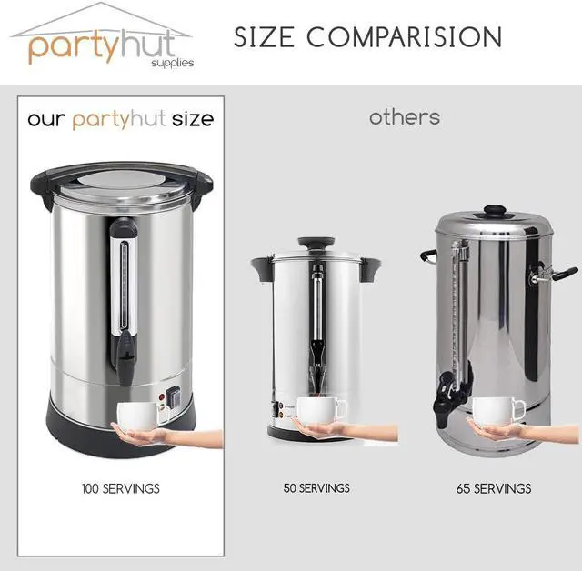 Alt view image 6 of 7 - PartyHut 100-Cup Commercial Coffee Urn Brewing Broiler Coffee Maker