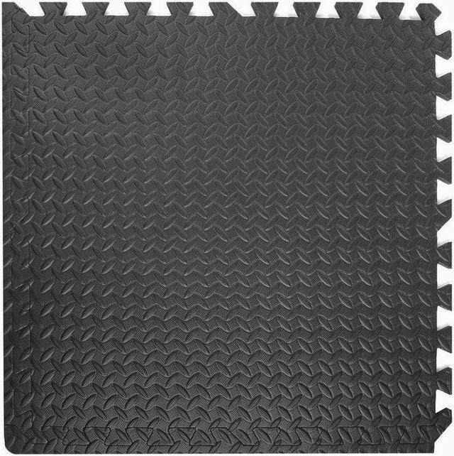 Xspec 3/8 Thick 100 Sq ft Steel Eva Foam Floor Exercise Gym Mat 25 Pcs, Black