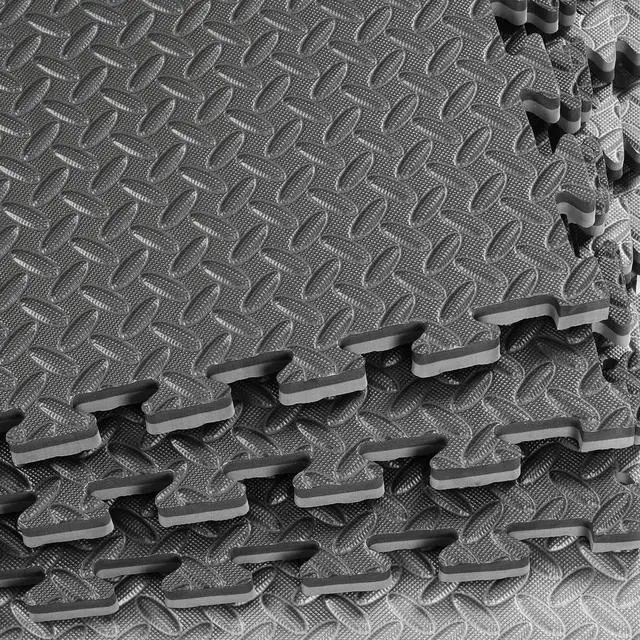 Alt view image 5 of 7 - Xspec 1" Extra Thick Reversible EVA Foam Gym Mats 12 pcs 48 Sq Ft, Black & Grey