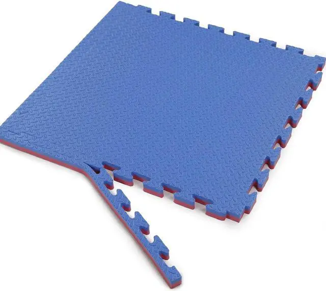Alt view image 2 of 7 - Xspec 1" Extra Thick Reversible EVA Foam Gym Mats 12 pcs 48 Sq Ft, Blue & Red