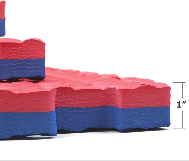 Alt view image 3 of 7 - Xspec 1" Extra Thick Reversible EVA Foam Gym Mats 12 pcs 48 Sq Ft, Blue & Red