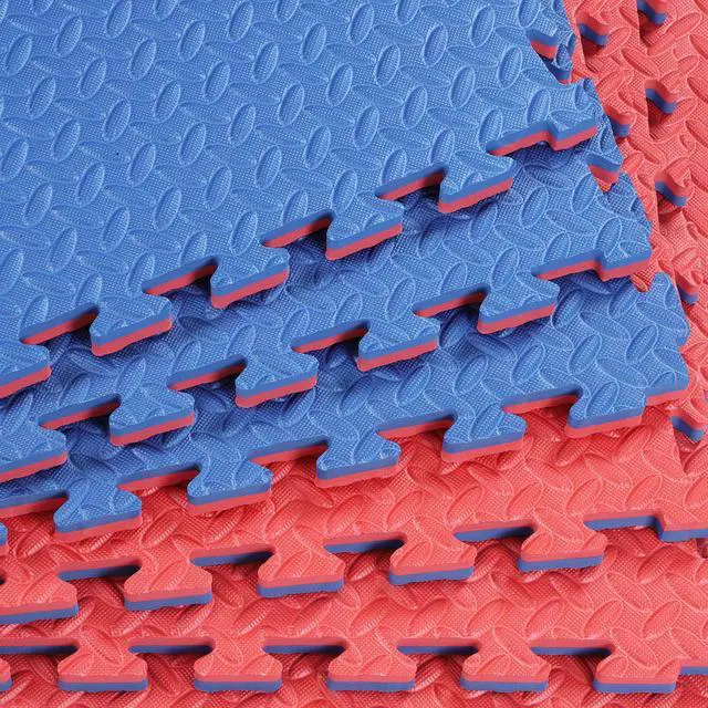Alt view image 5 of 7 - Xspec 1" Extra Thick Reversible EVA Foam Gym Mats 12 pcs 48 Sq Ft, Blue & Red