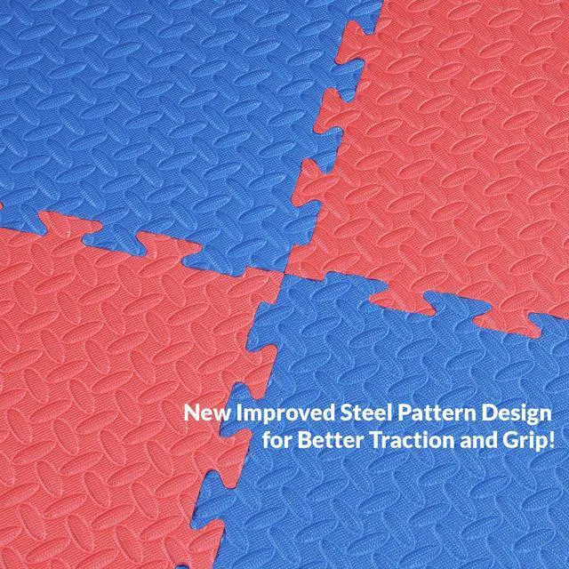 Alt view image 6 of 7 - Xspec 1" Extra Thick Reversible EVA Foam Gym Mats 12 pcs 48 Sq Ft, Blue & Red