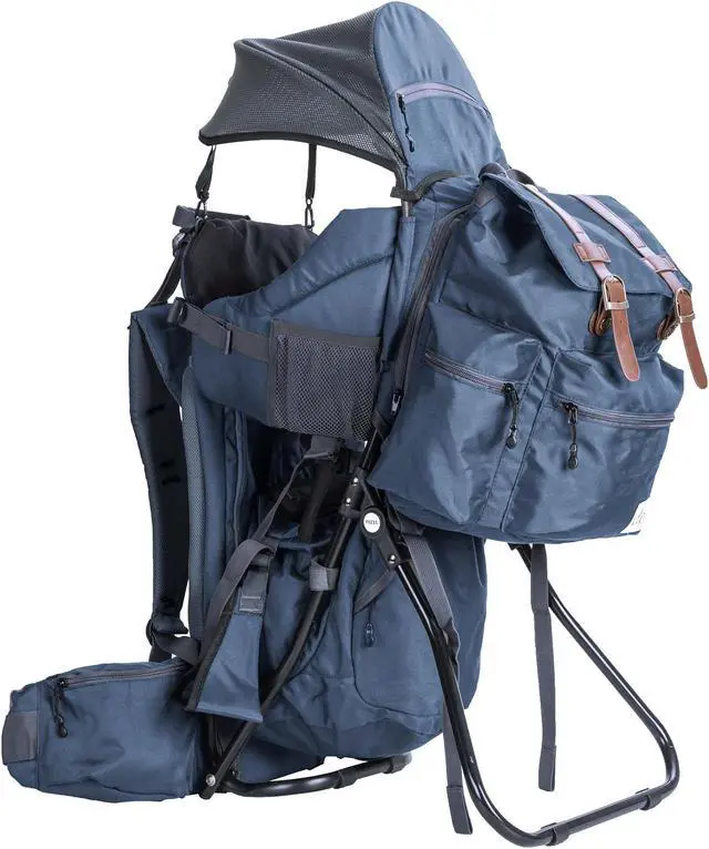 Alt view image 2 of 6 - ClevrPlus Baby Hiking Child Carrier Backpack Camping with Detachable Bag, Blue