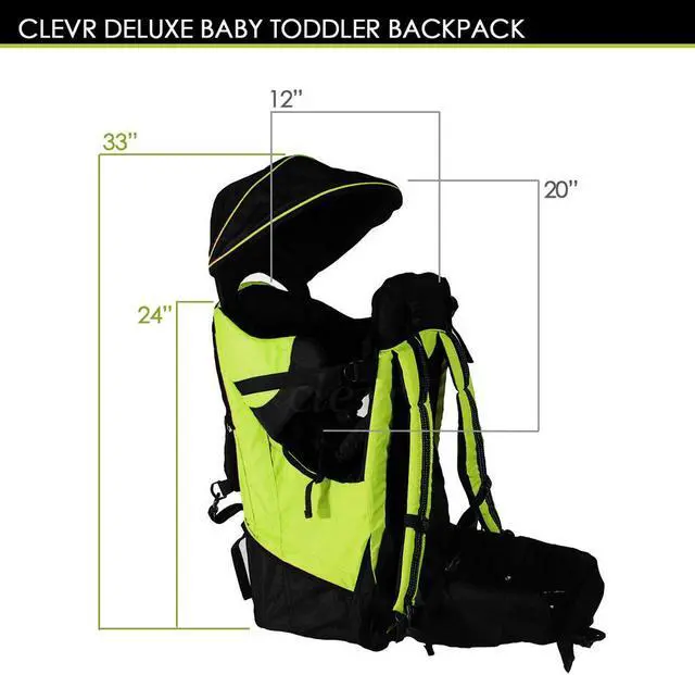 Alt view image 6 of 7 - ClevrPlus Deluxe Outdoor Child Backpack Baby Carrier Light Outdoor Hiking, Green