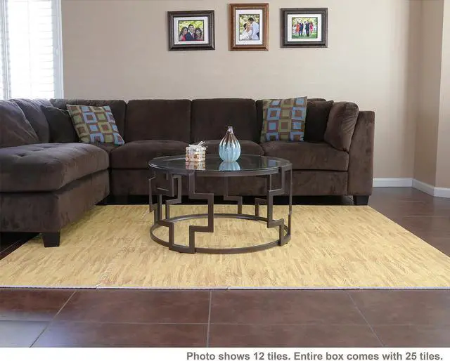 Alt view image 2 of 6 - 100 SqFt 3/8" Wood Grain Foam Mat Interlocking Tile Flooring 25pcs Oak