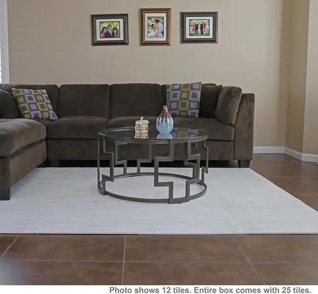 Alt view image 2 of 7 - 100 SqFt 3/8" White Wood Grain Foam Mat Interlocking Flooring 2'X2' 25pcs