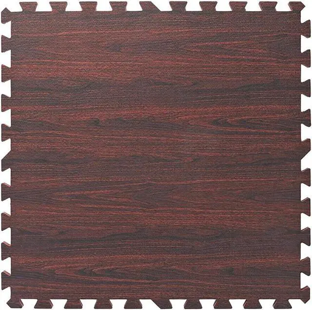 Alt view image 2 of 7 - 100 SqFt 3/8" EVA Dark Wood Grain Foam Floor Mat Interlocking Flooring 25 pcs