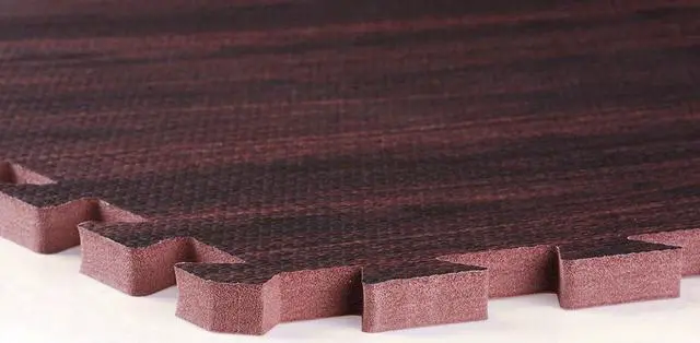 Alt view image 3 of 7 - 100 SqFt 3/8" EVA Dark Wood Grain Foam Floor Mat Interlocking Flooring 25 pcs