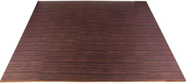 Alt view image 5 of 7 - 100 SqFt 3/8" EVA Dark Wood Grain Foam Floor Mat Interlocking Flooring 25 pcs