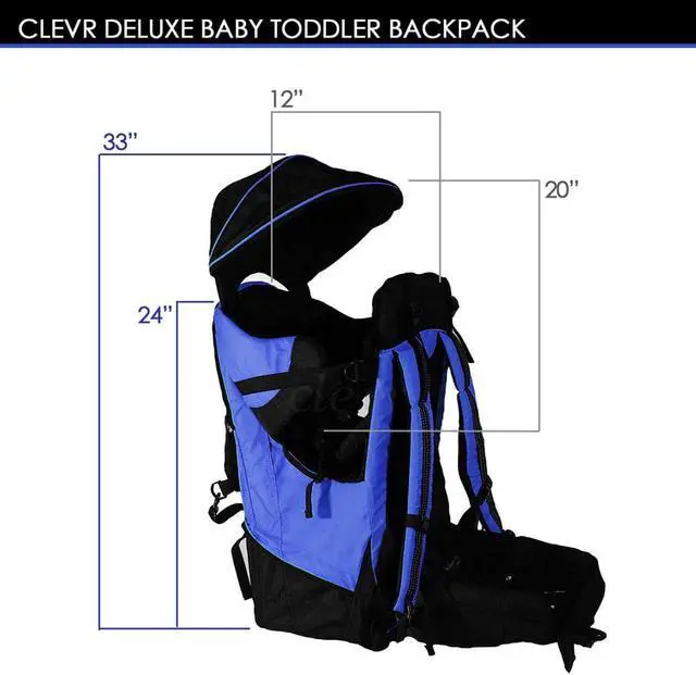 Alt view image 7 of 7 - ClevrPlus Deluxe Outdoor Child Backpack Baby Carrier Light Outdoor Hiking, Blue