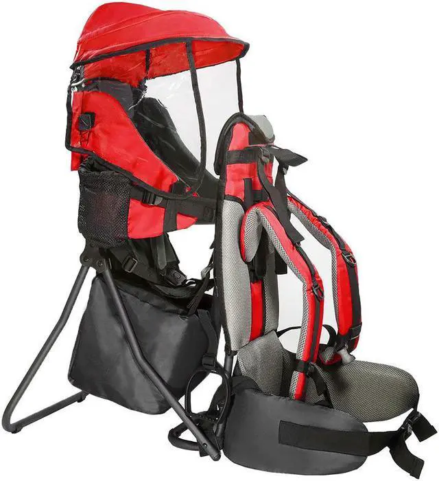 Alt view image 2 of 7 - ClevrPlus CC Hiking Child Carrier Baby Backpack Camping for Toddler Kid, Red