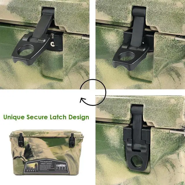 Alt view image 4 of 14 - Xspec 60 Quart Roto Molded High Performance Ice Chest Outdoor Cooler, Camouflage